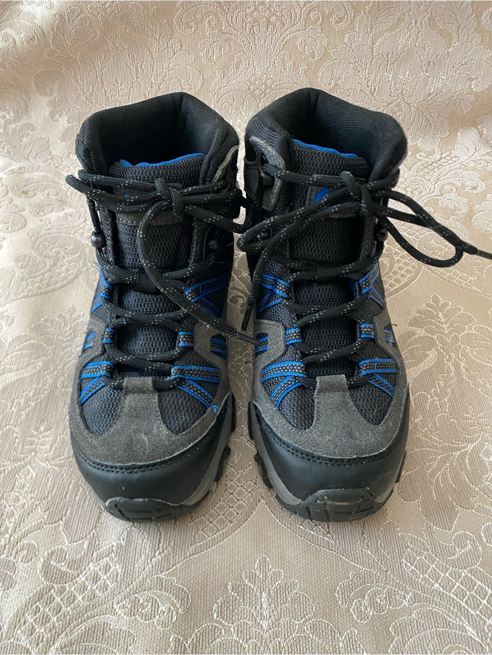 Kids Black and Blue Trail Boots — Supportive Outdoor Footwear